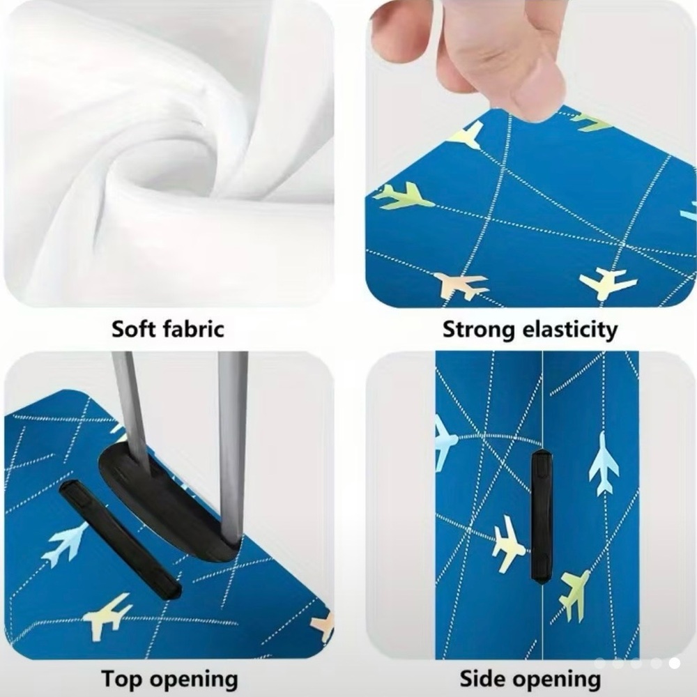 Blue Airplane Pattern Luggage Protective Cover - Picture 2 of 5